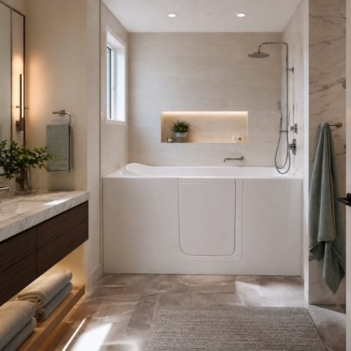 Sportello della vasca da bagno: soluzione per la mobilità